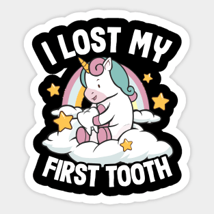 I Lost My First Tooth Tooth Fairy Cute Unicorn Sticker